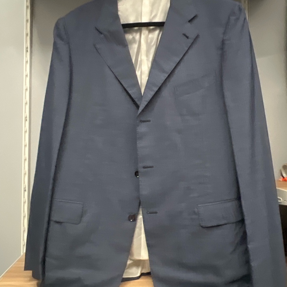 Caruso Men’s Suit 56R - Light Blue Wool, Italian Tailoring
